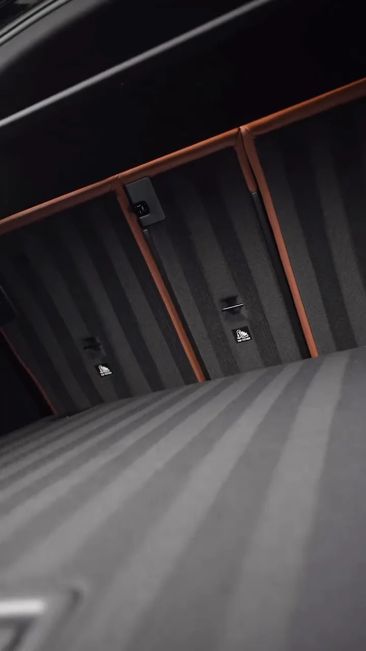Boot carpet brushed into neat lines